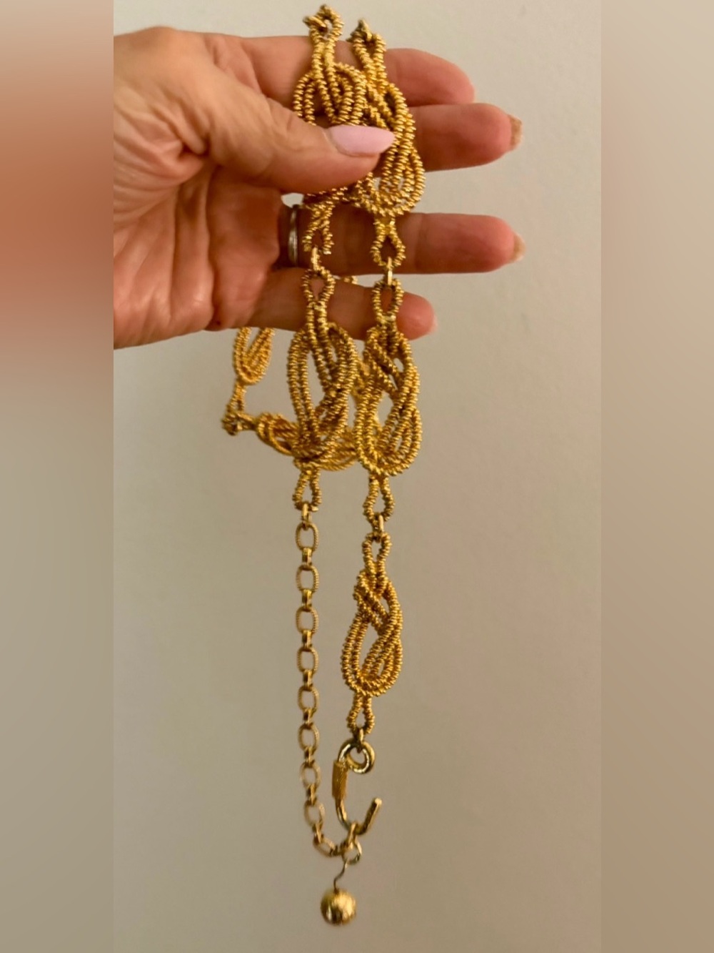 Vintage Gold Twisted Rope Chain Belt for Women